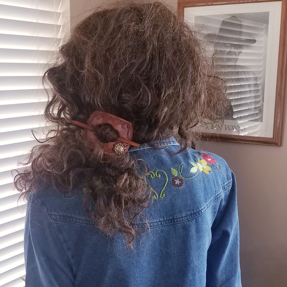 Denim Shirt Jacket, Floral Embroidery, Snaps